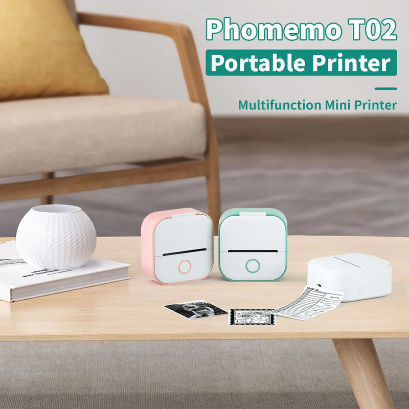 T02 Mini Sticker Printer – Portable & Inkless