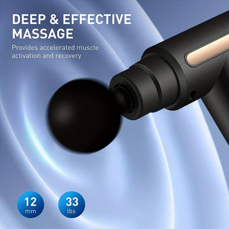 Portable Percussion Massage Gun with LED Screen & 4 Heads