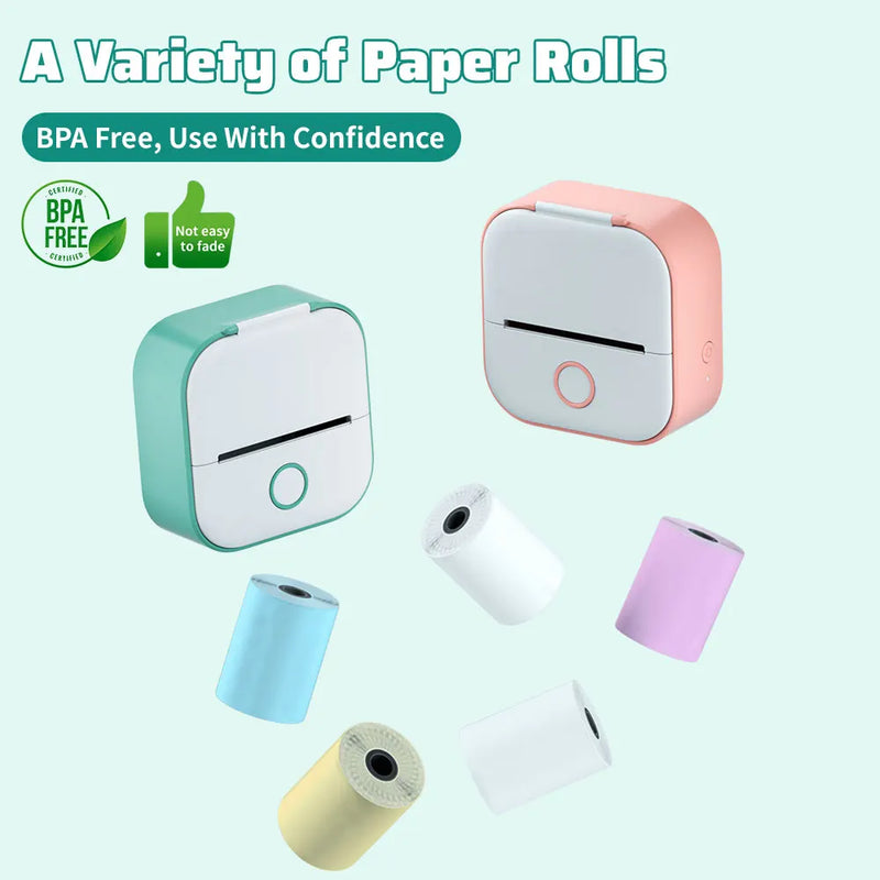 T02 Mini Sticker Printer – Portable & Inkless